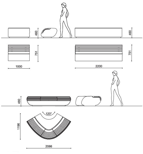 rozměry betonové lavičky