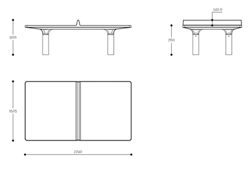 pingongový stůl betonový rozměry